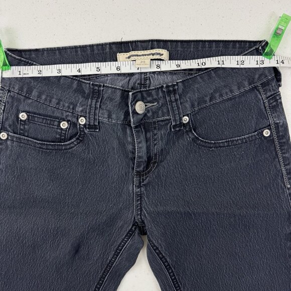 FOREVER 21 Women's Black Wash Low Rise Jeans Size 25 Straight Leg Stretch - Picture 8 of 11